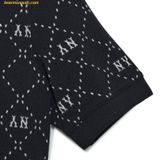  Đầm Polo MLB Women's Diamond Monogram Jacquard Collar Dress NY (Black) 3FOPM0533-50BKS 