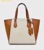  Túi Tote Michael Kors Taryn Small Signature Logo and Leather Convertible Crossbody Bag 32F4GTBC1B Vanila 