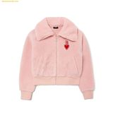  Áo Khoác Lông MLB Women's Heart Crop Fleece Jumper B (L.Coral) 3FFDH0126-43COL 