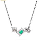  Dây Chuyền Swarovski Mesmera pendant Mixed cuts, Green, Rhodium plated 5668278 