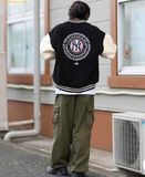 Áo Khoác Bomber New Era Varsity Baseball Jacket New York Yankees Màu Đen Tay Da 