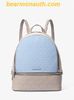 Balo Michael Kors Rhea Medium Color-Block Signature Logo Backpack Xanh Phối Xám Logo 35S5SRAB6V