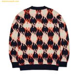  Áo Khoác Cardigan MLB Argyle Monogram New York Yankees - Màu Navy Phối Cam 