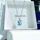  Dây Chuyền, Vòng Cổ Swarovski Iconic Swan pendant Swan, Small, Blue, Rhodium plated 