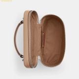  Túi Đeo Chéo Coach Cosmetic Case In Signature Canvas Sand CW728 