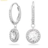  Bông Tai, Khuyên Tai Swarovski Una Angelic Drop Earrings Round Cut, White, Rhodium Plated 5142721 