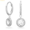 Bông Tai, Khuyên Tai Swarovski Una Angelic Drop Earrings Round Cut, White, Rhodium Plated 5142721