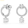  Bông Tai, Khuyên Tai Swarovski Constella hoop earrings Round cut, White, Rhodium plated 5563278 