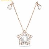  Dây Chuyền, Vòng Cổ Swarovski Stella Necklace Crystal Pearls, Star, White, Rose Gold-Tone Plated 5645382 