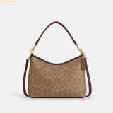  Túi Đeo Vai Coach Laurel Shoulder Bag In Signature Canvas CV975 Nâu Nhạt 