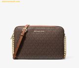  Túi Đeo Chéo Michael Kors Jet Set Large Printed Logo Crossbody Bag 35F8GTTC3B Brown 