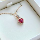  Dây Chuyền, Vòng Cổ Swarovski Chroma pendant Heart, Red, Gold-tone plated 5648750 