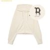Áo Hoodie MLB Women's Basic Athleisure Medium Logo Crop Hoodie BOS (D.Cream) 3FTRB2034-43CRD