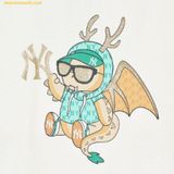  Áo Hoodie MLB New Year Dragon Overfit Hoodie NY (Cream) 3AHDQ0141-50CRS 