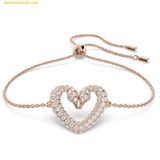  Vòng Tay , Lắc Tay Swarovski Una Bracelet Heart, White, Rose Gold-tone Plated 5628658 