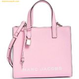  Túi Tote Marc Jacobs Mini Grind Coated Leather Tote Hồng Nhạt 