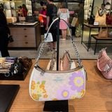  Túi Đeo Vai Coach Teri Shoulder Bag In Signature Canvas With Floral Print CBG173 Hoa Tím 