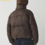  Áo Khoác Phao WHOAU High Neck Short Puffer Padding WHJPE4V15F Màu Nâu 