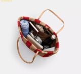  Túi Tote Coach Large City Tote Bag With Charms Gold Red Tan CER29 