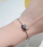  Vòng Tay, Lắc Tay Swarovski Swan bracelet Swan, Black, Rhodium plated 5614119 