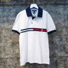  Áo Polo Tommy Hilfiger Regular Fit Embroidered Stripe Logo T-shirt Trắng 