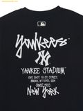  Áo Phông MLB Basic Street Back Letter Oversized Short Sleeve T-shirt New York Yankees 3ATSB1063-50BKS Black 