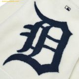  Áo Khoác Lông MLB Basic Mega Logo Stand-Neck Fleece Jumper DT 3AFDB0326-46CRS - Trắng Kem 