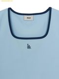  Áo Ôm MLB Women's Basic Square Neck Slim Fit Short Sleeve T-shirt LA Dodgers Mg.Blue 