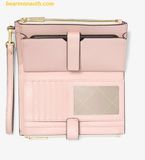  Ví Dài Michael Kors Jet Set Travel smartphone wallet with our exclusive logo 35F8GTVW0B Trắng Hồng Logo 