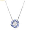  Dây Chuyền Swarovski Idyllia pendant Mixed cuts, Flower, Blue, Rhodium plated 5680013 