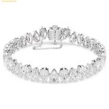  Lắc Tay Swarovski Matrix Tennis bracelet Pear cut, White, Rhodium plated 5598350 