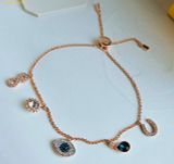  òng Tay, Lắc Tay Swarovski Symbolica bracelet Crystal pearl, Clover, evil eye and horseshoe, Blue, Gold-tone plated 5692162 