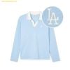 Áo Polo Tay Dài MLB Women's Basic Small Logo Long Sleeve Collared T-Shirt LA (Sky Blue) 3FPQB0141-07SBS
