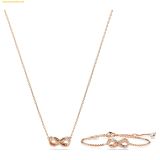  Bộ Dây Chuyền Và Lắc Tay Swarovski Hyperbola set Infinity, White, Rose gold-tone plated 5682483 