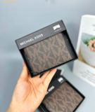  Ví Nam Michael Kors Men's Logo Jet Set Brown Leather Slim Bi-Fold Wallet Nâu Logo 