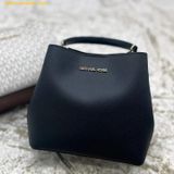  Túi Xách Michael Kors Pratt Medium Signature Logo Shoulder Bag Đen 