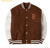  Áo Khoác Bomber MLB Wool Basic Sleeveless Varsity Jacket Top A3 3AJPV0634-43BRS Màu Nâu 