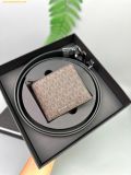  Ví Nam Michael Kors MK Signature Logo Wallet and Reversible Belt Gift Set Set Ví + Thắt Lưng Màu Nâu Logo 