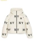  Áo Khoác Phao MLB Women's Megagram Embroidered Tube Hooded Crop Padded NY (D.Cream) 3FDJG1046-50CRD 
