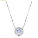  Dây Chuyền Swarovski Una necklace Sparkling Dance Round cut, Blue, Rhodium plated 5279425 