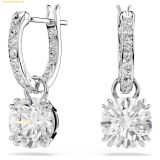 Khuyên Tai, Bông Tai Swarovski Stilla drop earrings Round cut, White, Rhodium plated 5636717 