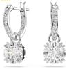 Khuyên Tai, Bông Tai Swarovski Stilla drop earrings Round cut, White, Rhodium plated 5636717