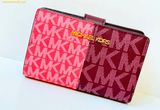  Ví Gập Bucket Michael MK Jet Set Medium Logo Wallet Đỏ Logo 