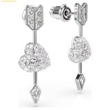  Bông Tai Swarovski Idyllia long earrings Various cuts, Heart with arrow, White, Rhodium coating 5749602 
