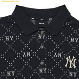  Đầm Polo MLB Women's Diamond Monogram Jacquard Collar Dress NY (Black) 3FOPM0533-50BKS 
