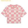 Áo Croptop MLB Kẻ Caro Philadelphia Phillies Tshirt 3FTSO0333-10PKL Màu Hồng