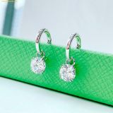 Khuyên Tai, Bông Tai Swarovski Stilla drop earrings Round cut, White, Rhodium plated 5636717 
