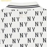  Áo Polo MLB Classic Monogram Full-Panel Pattern Collar T-Shirt NY (Ivory) 3APQM0443-50IVS 