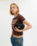  Túi Đeo Vai Coach Tabby Chain Crossbody Bag 19 With Quilting Black CBH23 
