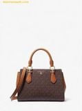  Túi Xách Michael Kors Marilyn Small Logo Satchel Crossbody Bag Nâu Logo 